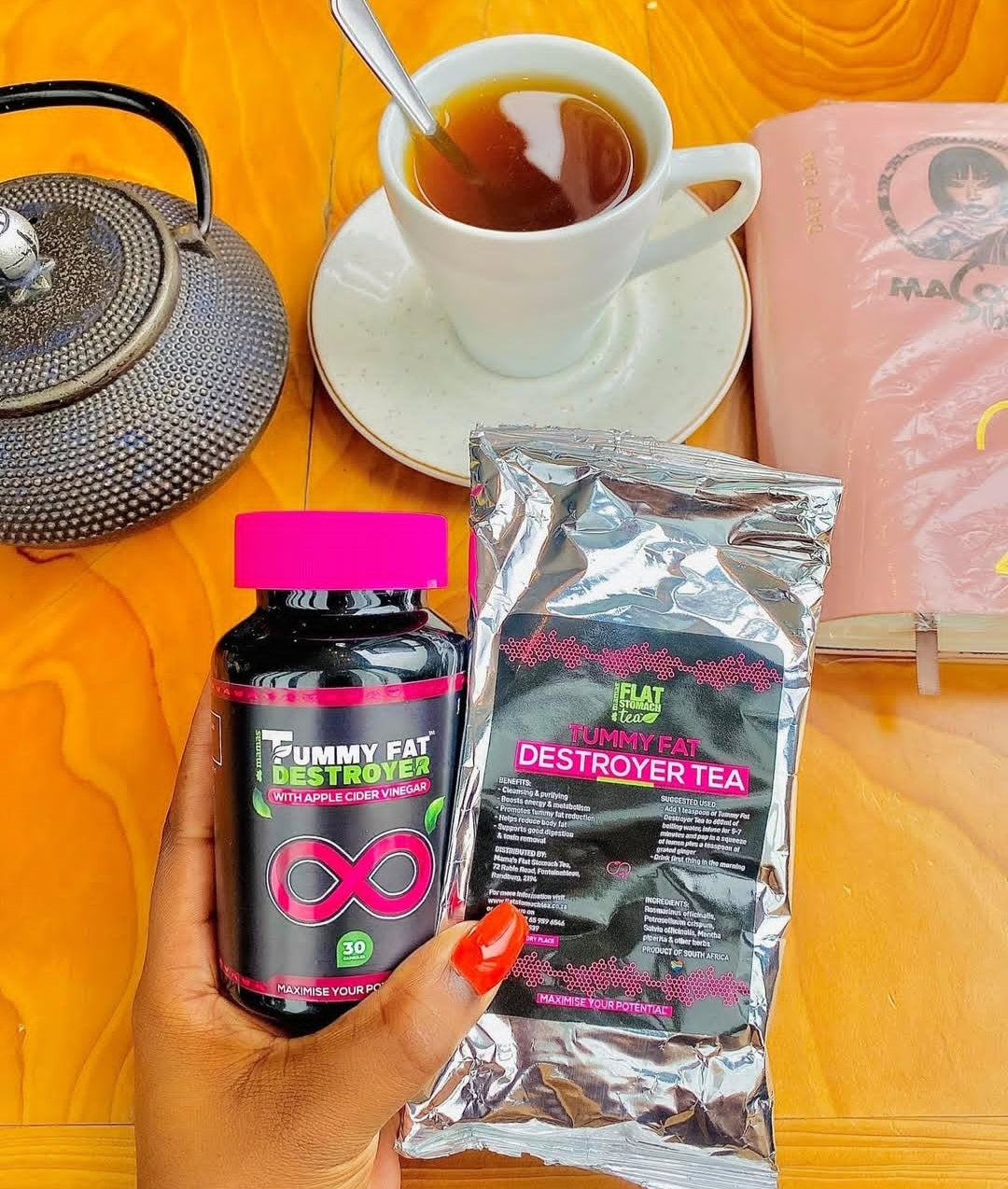 Tummy destroyer pills and Tea